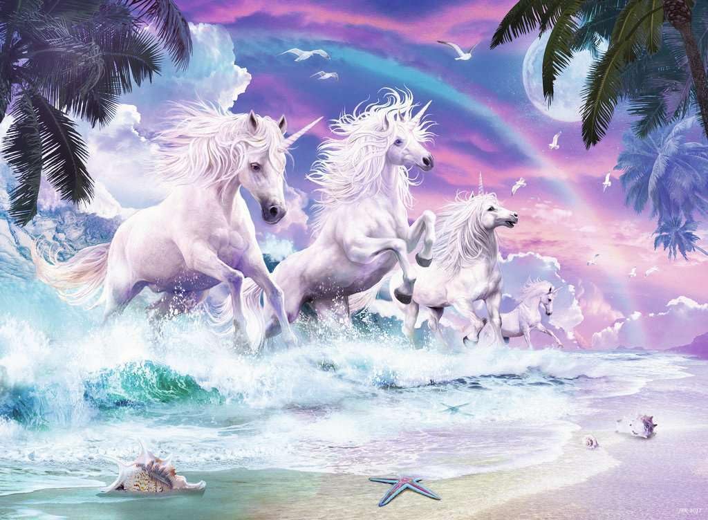 Amazon.com: Ravensburger 10057 Unicorn Beach, 150 Piece Puzzle for